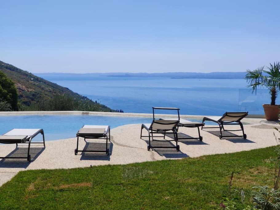 Villa Divina - Apt Divina Con Piscina E Vista Lago Castelletto Di Brenzone Exteriör bild